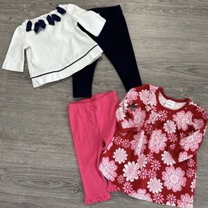 Janie and Jack Sz.6-12Mth 2 Piece Set & Hanna Andersson Dress/pant Set 6-12Mth